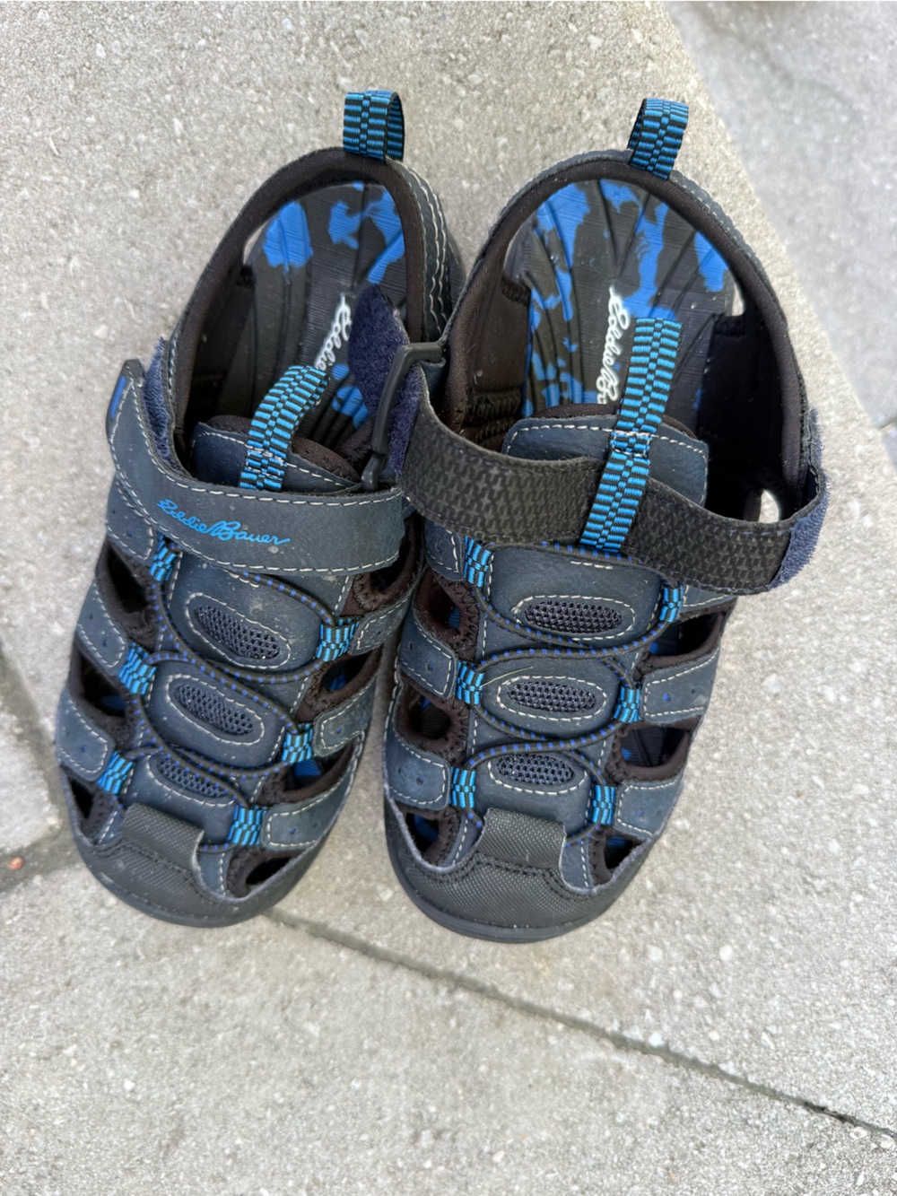 Eddie Bauer Black and Blue Kids Closed-Toe Strappy Sandals
